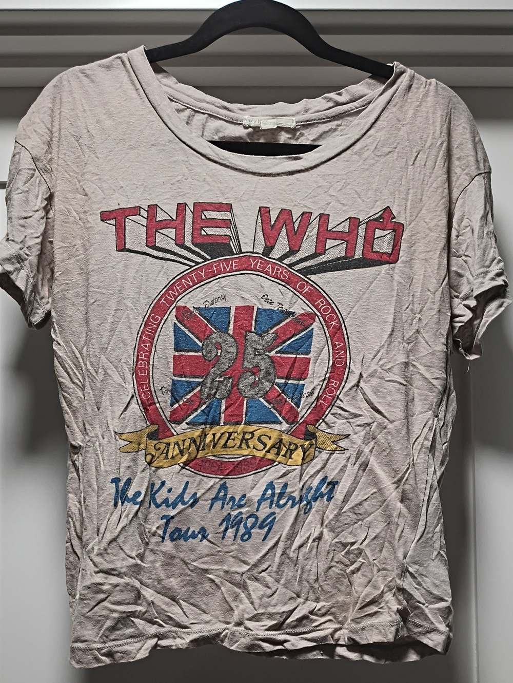 The Who Graphic Short Sleeve Tee in Beige - Band Anniversary Design